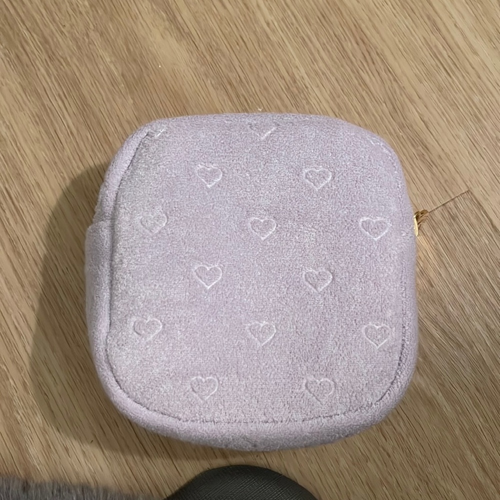 Stoney Clover Lane x Target Mini Pouch Purple Terry With Hearts